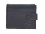 Goat nappa upper design notecase in our London Leathergoods range; ID window, note section and credit card slots all securely fastened with a tab. Zip round coin pocket the back.