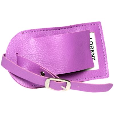 Leather grain PU Luggage Tag with address label covering.