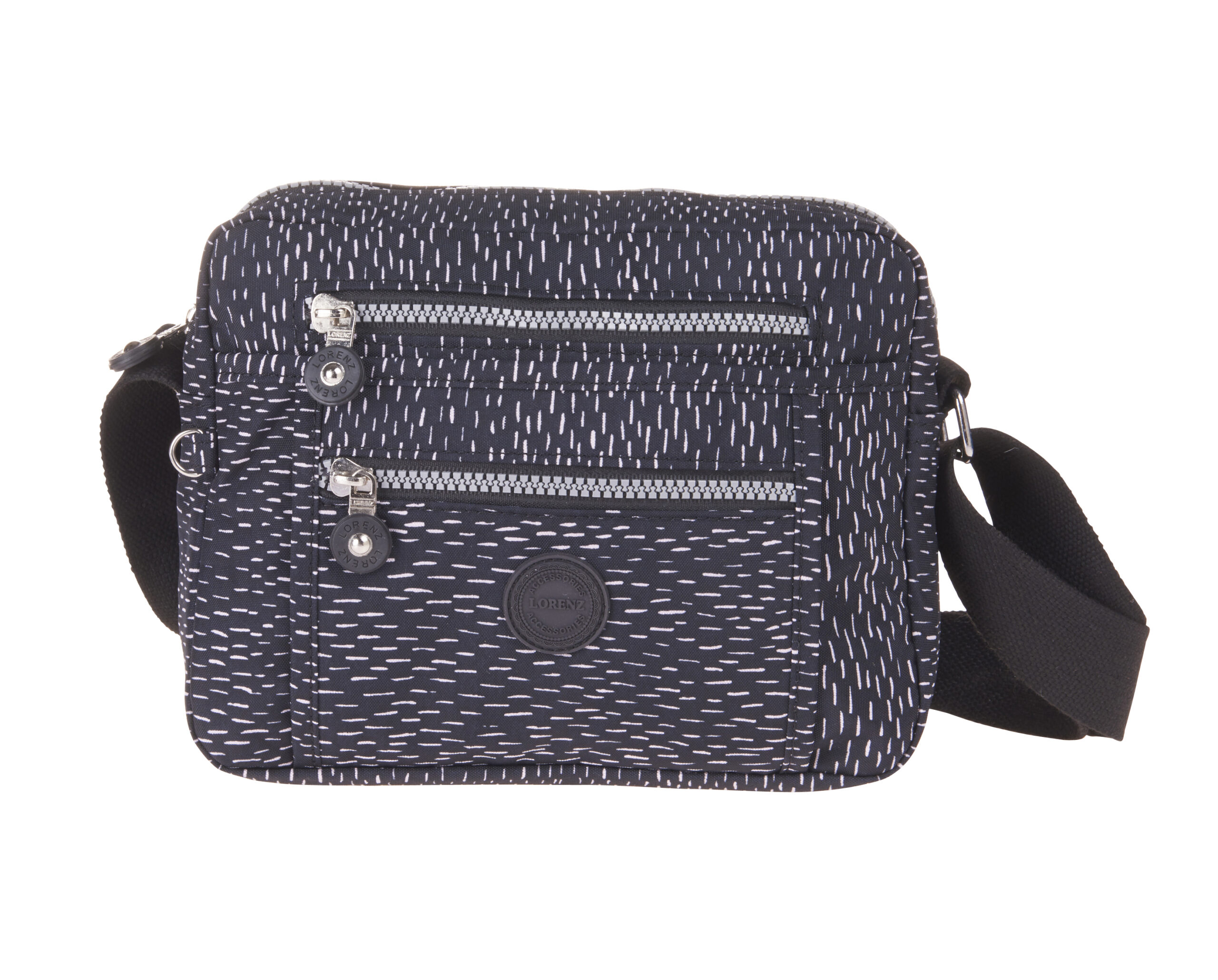 Top zip cross body bag with 2 front zips and a front velcro pocket - G ...