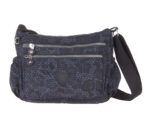 Lorenz top zip cross body crinkled nylon bag with two ruched side pockets