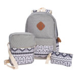 Set of 3 - backpack, cross body bag and purse in a trendy contrasting canvas design.