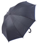Unisex automatic two-tone umbrella with a hook handle.