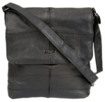 Lorenz unisex portrait style flapover bag in Cowhide leather.